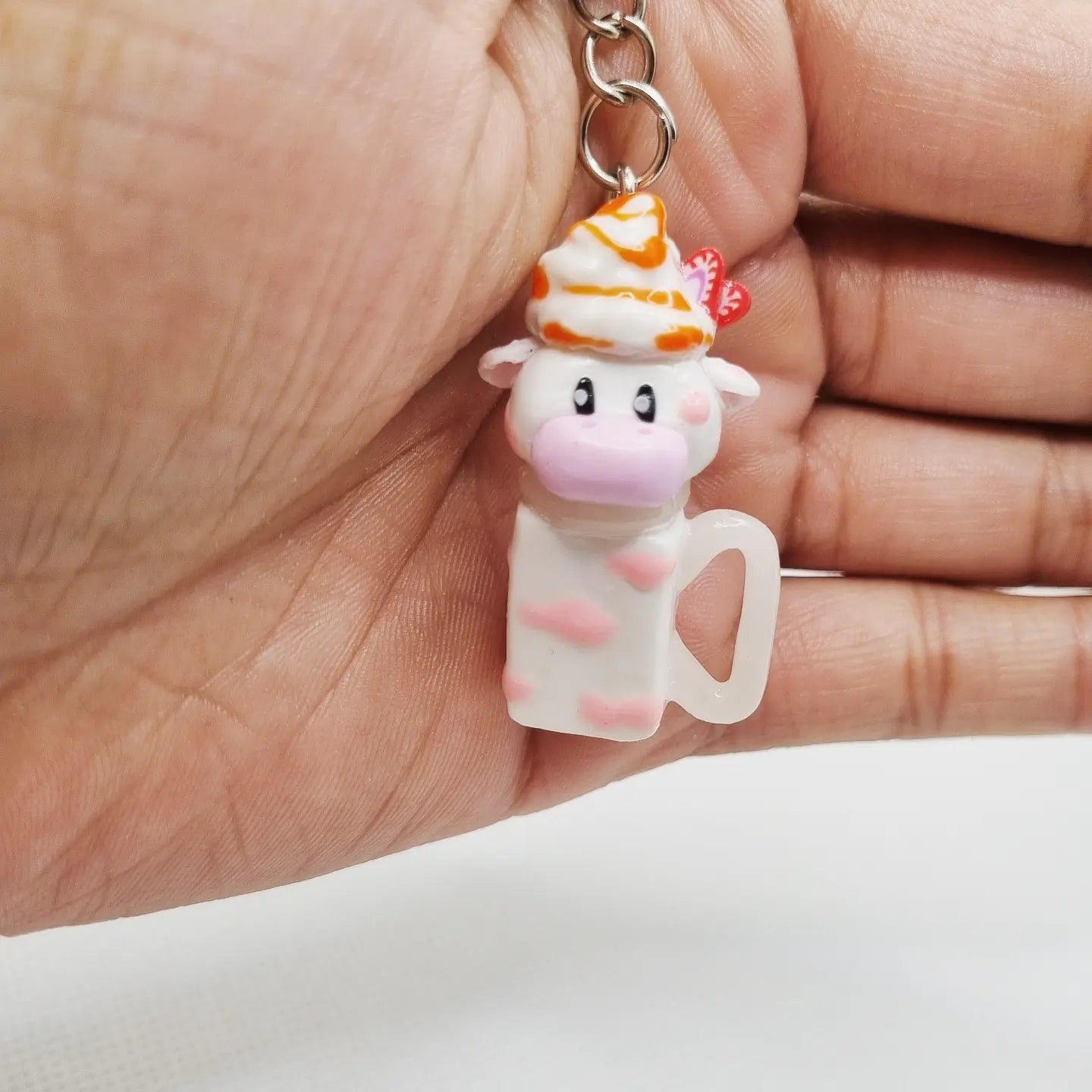Strawberry cow keyring