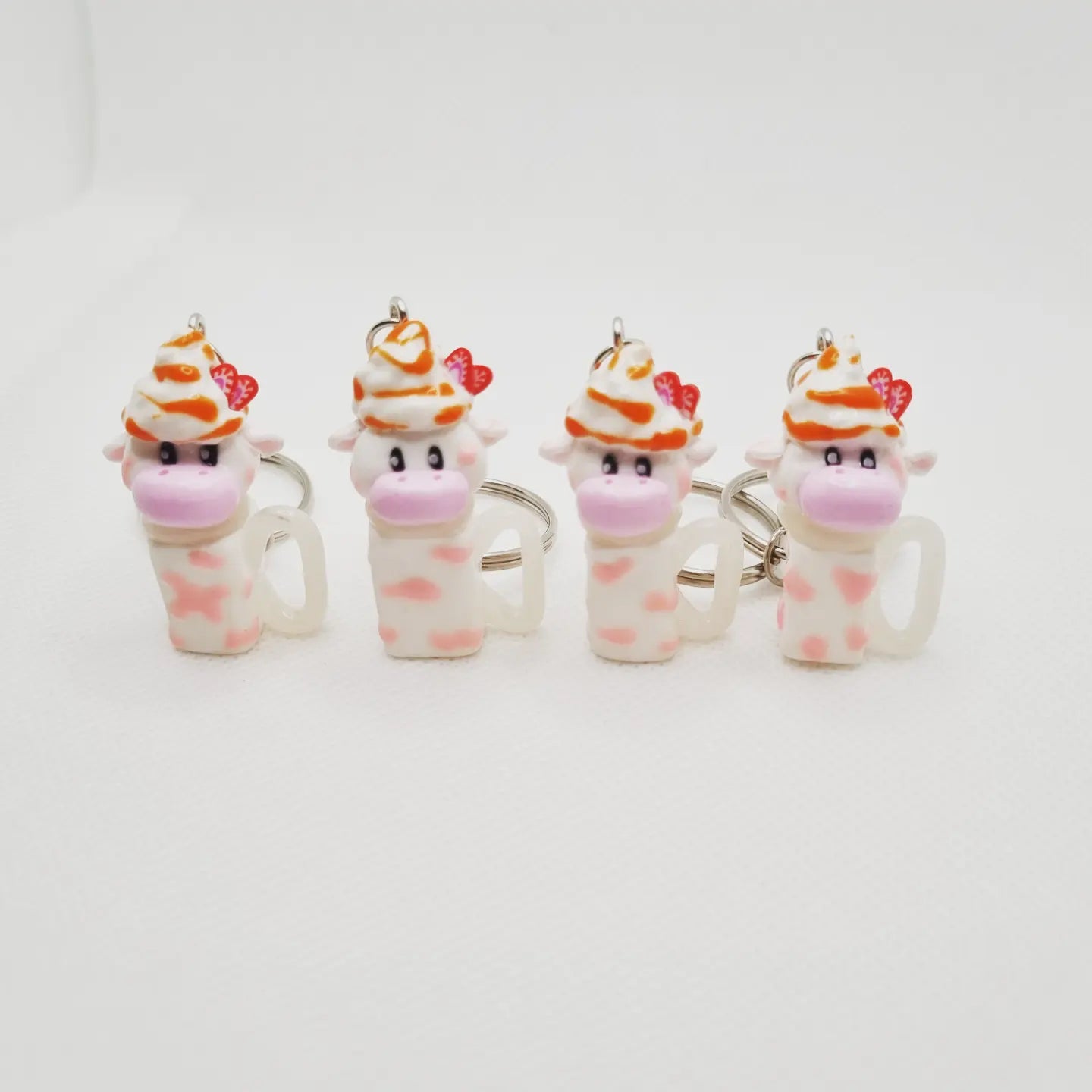 Strawberry cow keyring