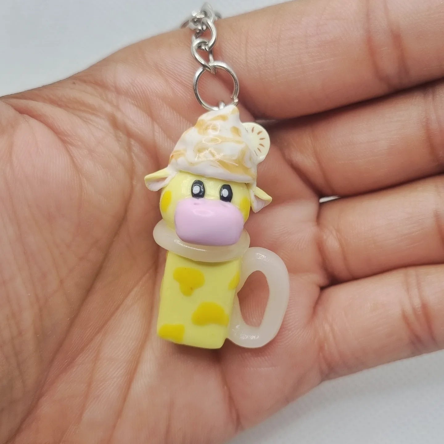 Fruit milkshake cow keyring