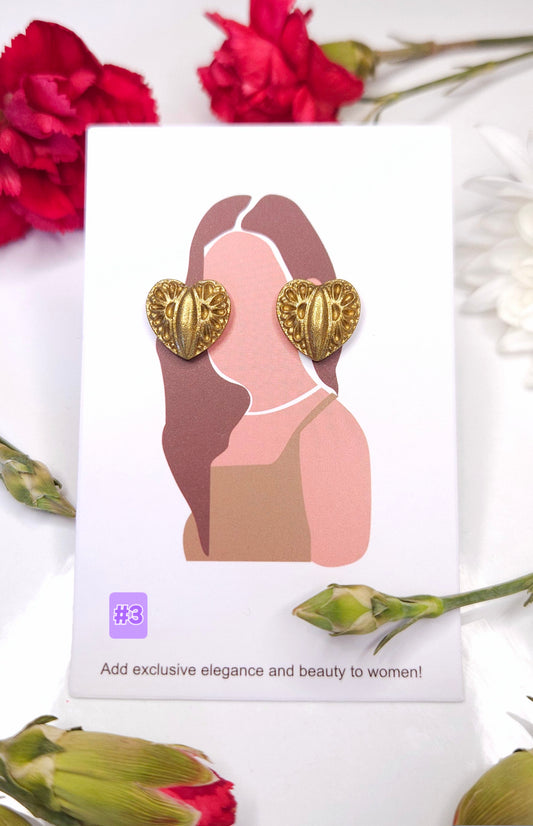 #3 Heart pendant earrings