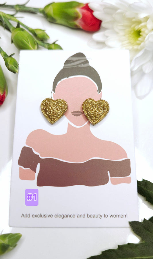 #1 Heart pendant earrings